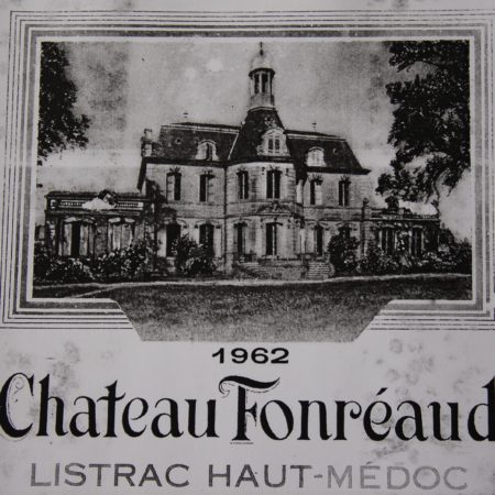 Étiquette du château Fonréaud 1977 - Listrac-Médoc Cru Bourgeois Exceptionnel - Grand vin de Bordeaux - Union des Grands Crus - UGCB